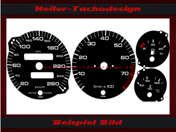 Tachoscheiben für Audi 200 C3 Typ 44 1988 260 Kmh