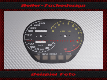 Tachoscheibe für Suzuki Katana GS1100SD 1983 140 Mph zu 240 Kmh