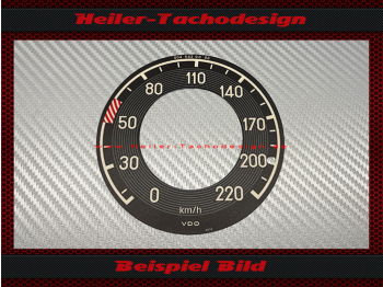 Speedometer Sticker for Mercedes W111 large tail fin W112 tail fin W113 SL Pagoda 140 Mph to 220 Kmh