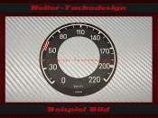 Speedometer Sticker for Mercedes W111 large tail fin W112 tail fin W113 SL Pagoda 140 Mph to 220 Kmh