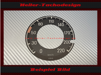 Speedometer Sticker on Speedometer Glass for Mercedes W111 large Tail Fin W112 W113 SL Pagoda 140 Mph to 220 Kmh