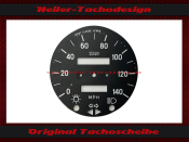 Speedometer Disc for Fiat 124 Spider CS1 1978 140 Mph to 220 Kmh