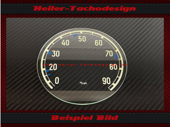 Tacho Glas Skala für Mercedes Benz L312 Kienzle Tachographen TCO 8 bis 6 0 bis 90 Kmh Ø135 mm