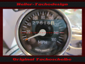 Tacho Aufkleber für Harley Davidson FXRS Low Rider 1340 Evo Ø56 160 Mph zu 260 Kmh