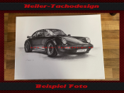 Pencil Drawing Mercedes SL W107 R107 30 x 40 cm Canvas on...