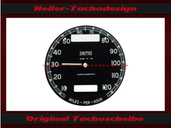 Tachoscheibe für Norton BSA Triumph Ariel Smiths Chronometric HRD Vincent 0-125 Mph 1946 bis 1950 Ø73,5 mm