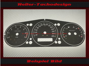 Tachoscheibe für Jaguar X350 XJR 2007 170 Mph zu 280 Kmh