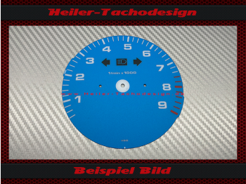 Tachometer dial for Porsche 911 964 993 without on-board computer red range 7600 to 9000 rpm