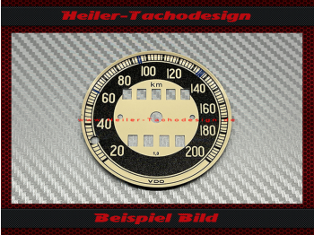 Speedometer disc for BMW R69 S 20 to 200 kmh with daily odometer Ø73 mm