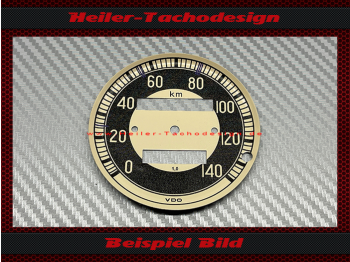 Tachoscheibe für BMW R69 S 0 bis 140 Kmh mit Tageskilometerzähler Ø73 mm