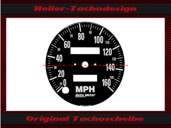 Tachoscheibe für Autometer Z Serie 2023 Ø80 mm 160 Mph zu 260 Kmh 2 Fenster mit Rücksteller