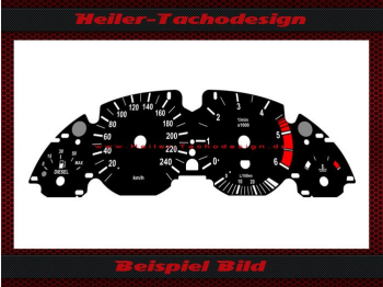 Speedometer dial for BMW E38 B12 7 Series 155 Mph to 240 Kmh 7000 UPM