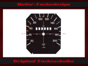 Tachoscheibe für Volkswagen VW Golf 1 200 Kmh