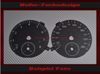 Tachoscheibe f&uuml;r VW Golf 6 GTI 2009 bis 2011 Mph zu Kmh