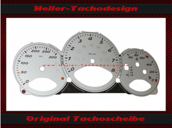 Original Tachoscheibe für Porsche Boxster 987 Cayman 300 Kmh PDK Silber