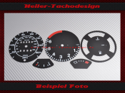 Set Tachoscheiben für Porsche 944 260 Kmh Zahlen Gelb