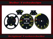 Set Tachoscheiben für Porsche 944 260 Kmh Zahlen Gelb