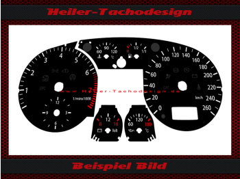 Tachoscheiben für Audi A4 A6 2000 bis 2006 mit Uhr 160 Mph zu 260 Kmh