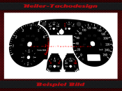 Tachoscheibe Audi A4 A6 2000 bis 2006 mit Uhr Mph zu Kmh