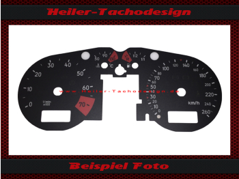 Tachoscheibe f&uuml;r Audi TT 160 Mph zu 260 Kmh Version 2