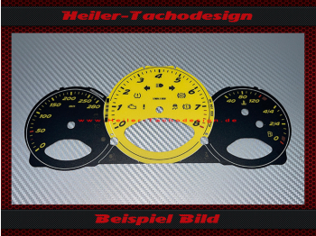 Tachoscheibe für Porsche Boxster S 987 Cayman S 987c 280 Kmh Schalter