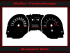 Tachoscheibe f&uuml;r Ford Mustang GT 2010 bis 2012 Standard Model 120 Mph zu 200 Kmh