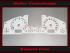 Tachoscheibe für VW Touareg 7L mit Display 2006 bis 2010 Facelift Mph zu Kmh