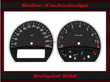 Tachoscheibe f&uuml;r BMW X3 E83 Benzin 2003 bis 2010 Mph zu Kmh Sonderedition