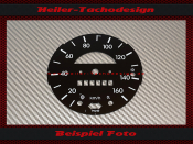 Gauge face Vw Käfer 1303 Mph to kmh 160 kmh without EGR...