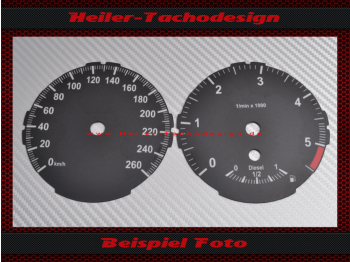 Tachoscheiben für BMW E81 E82 E84 E87 E88 1er 160 Mph zu 260 Kmh 5500 UPM