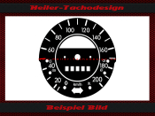 Gauge face Vw Käfer 1200 200 Kmh