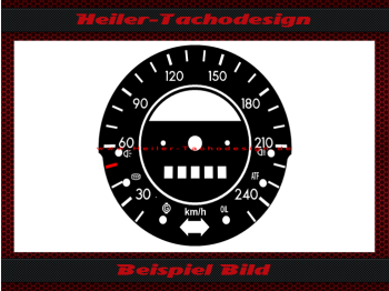 Tachoscheibe für Vw Käfer 1200 240 Kmh