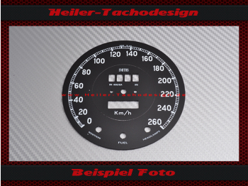 Speedometer Disc for Jaguar E Type S Type MARK ll Smiths UK 160 Mph to 260 Kmh SN-6332/06AS