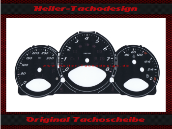 Original Tachoscheibe für Porsche Boxster 987 Cayman 300 Kmh Schalter Schwarz