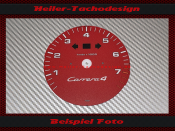 Drehzahlmesser Zifferblatt für Porsche 911 964 993 ohne Bordcomputer roter Bereich ab 6800 UPM