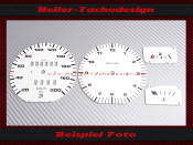 Set Tachoscheiben für VW Golf 2 GTI 16V Scirocco 2 GTX 16V Jetta 2 1986 mit Uhr