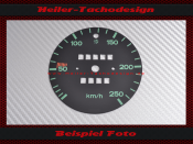 Tachoscheibe für Porsche 914 1975 Loch oben 150 Mph zu 250 Kmh