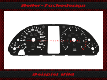 Tachoscheibe für Mercedes W169 A Klasse Benzin 160 Mph zu 260 Kmh