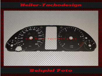 Tachoscheibe für Mercedes W169 A Klasse Diesel 160 Mph zu 260 Kmh