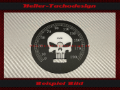 Tachoscheibe für Harley Davidson Fat Boy Fat Bob 2000 bis 2003 Ø100 Mph zu Kmh Typ 2