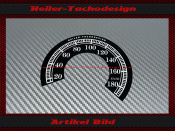 Tacho Aufkleber für Harley Davidson Softail FXSTC 1992 bis 1995 Ø100 Mph zu Kmh