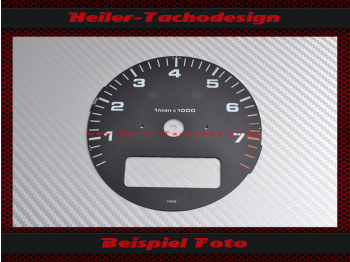 Tachometer dial for Porsche 911 964 993 with on-board computer Red area from 6600 rpm