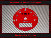 Drehzahlmesser Scheibe mit BC für Porsche 911 964 993 Roter Bereich ab 6600 UPM