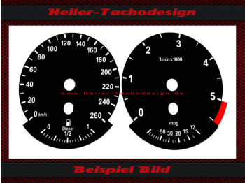 Speedometer Discs for BMW X5 X6 E70 E71 160 Mph to 260 Kmh 5500 UPM with Mpg