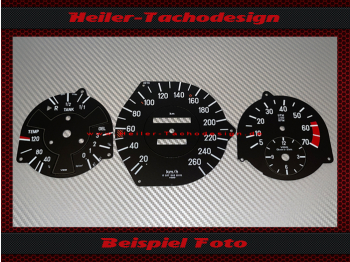 Tachoscheiben für Mercedes W107 R107 SL mechanischer Tacho Mph zu Kmh