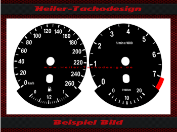Speedometer disc for BMW E60 E61 160 Mph to 260 Kmh 7500 UPM with l100/kml