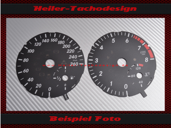 Tachoscheibe für Mercedes ML W166 GL X166 Benzin ohne Distronic Mph zu Kmh