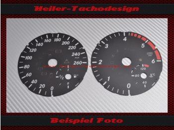 Tachoscheibe Mercedes 320 SL W129 R129 Modell 2001 Mph zu Kmh Zifferblatt Tacho 