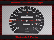 Gauge face Mercedes W126 S-Klasse 240 Kmh