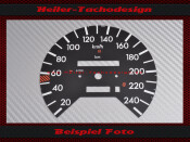 Gauge face Mercedes W126 S-Klasse 250 Kmh